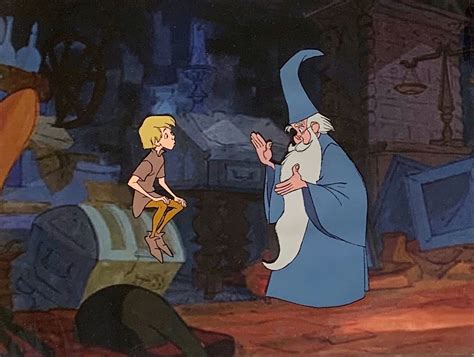 Original Production Animation Cels Of Merlin And Wart From The Sword In