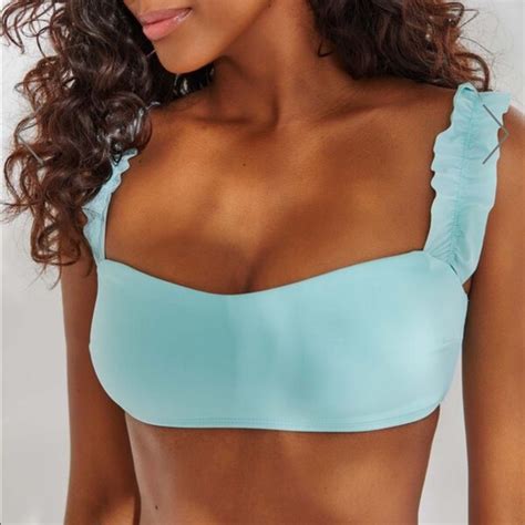 Swim Light Blue Ruffle Top Bikini Set Poshmark