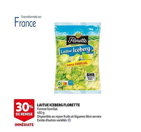 Promo Laitue Iceberg Florette Chez Auchan Icatalogue Fr