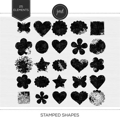 Stamped Shapes Digital Art
