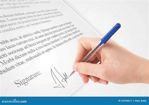 hand writing personal signature   paper form stock image image