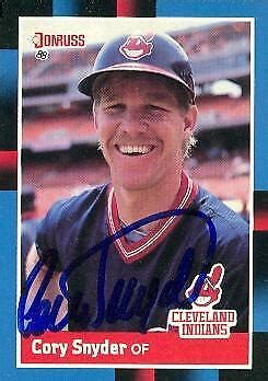 Cory Snyder Autographed Baseball Card Cleveland Indians Donruss