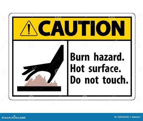 Caution Burn Hazard Hot Surface Do Not Touch Symbol Sign Isolate On White Background Vector