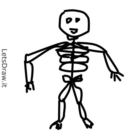 draw skeleton uwktpng letsdrawit