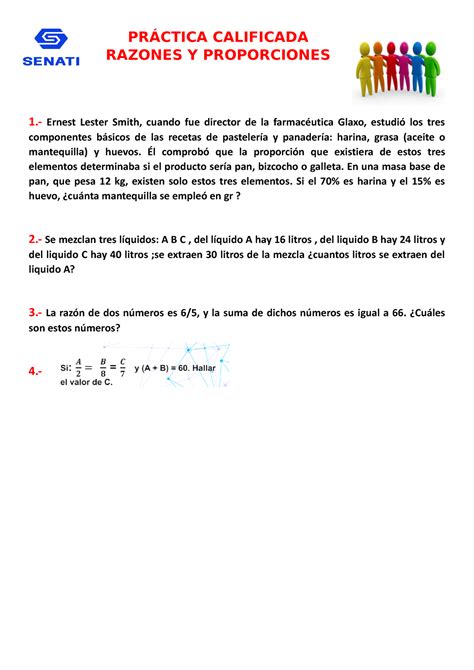 Pr Ctica Calificada Razones Y Proporciones Pr Ctica Calificada