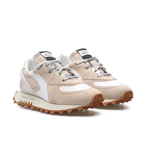 Nude Sneakers In Suede White Nylon And Mesh RUN OF Runarchy Attitude
