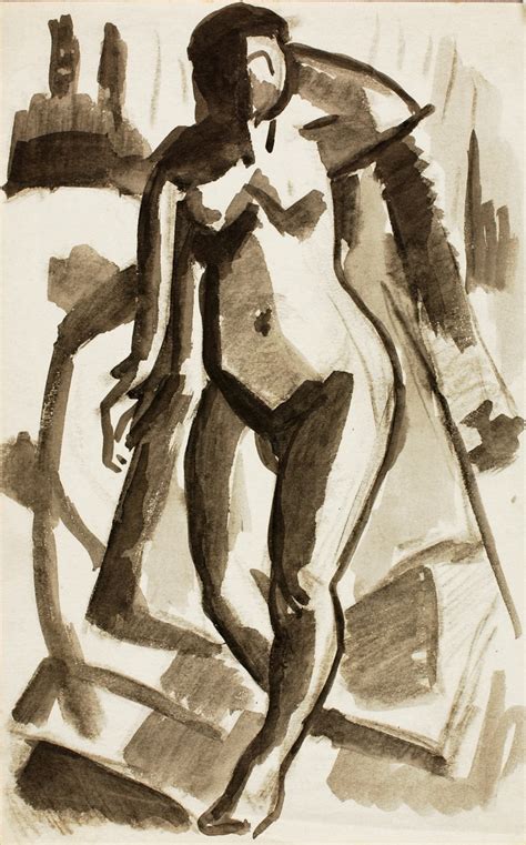 Standing Female Nude By Carl Newman Artvee