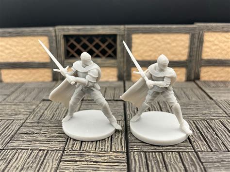 Knights Npc Tabletop Rpg Mz4250 3d Printed Miniatures 28mm Scale Etsy