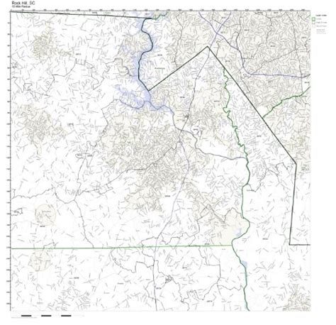 Working Maps Rock Hill Sc Zip Code Map Laminated Office