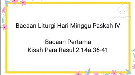 Bacaan Pertama Hari Minggu Paskah IV 30 April 2023 YouTube