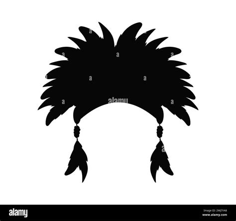 Indian Headdress With Feathers Silhouette Stock Vector Image And Art Alamy