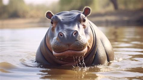 Premium AI Image | a hippo in the water