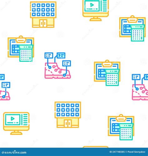 Vocational School Vector Seamless Pattern Stock Illustration - Illustration of graduation