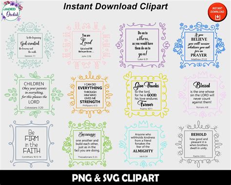 Christian Bible Verses Clipart, Bible Scripture Clipart, Bible Psalms ...