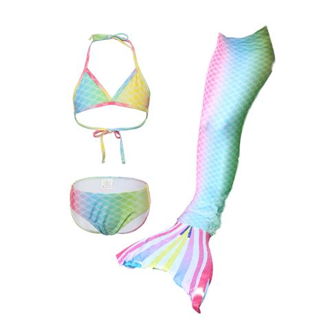 Buy Girls Bikini Set With Mermaid Tail Pcs Swimsuit Bathing Suits Online At Desertcartindia