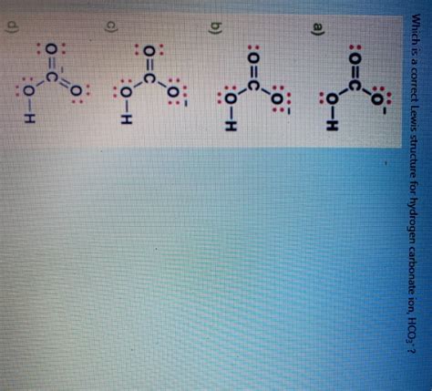 Hydrogen Carbonate Ion Lewis Structure