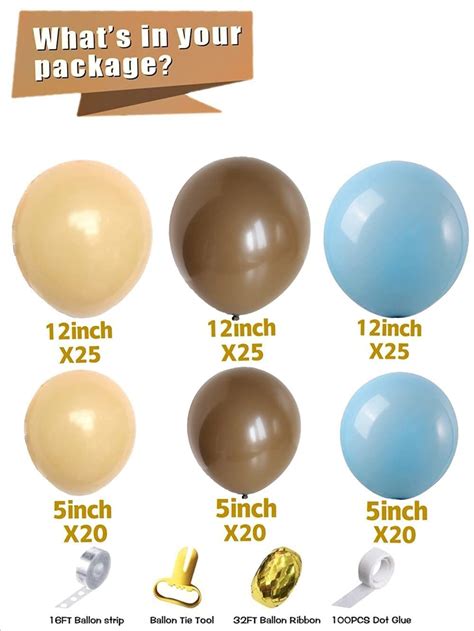 Pieces Brown Boho Nude Blue Ivory White Balloons Balloon Garland Arch Kit Jungle Safari