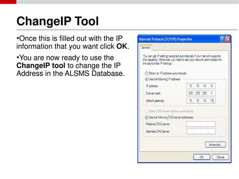 Changing the IP Address on the ALSMS Server Configuration Example - ppt ...