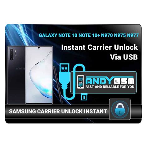 Note 10 Note 10 N970 N975 N977 Samsung Instant Usb Carrier Unlock Andygsm