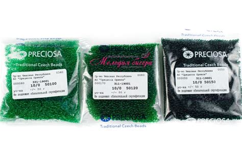 Артикулы чешского бисера PRECIOSA - особенности присвоения