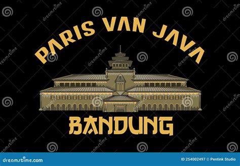 Indonesia Bandung City Skyline Isolated Vector Illustration Icons