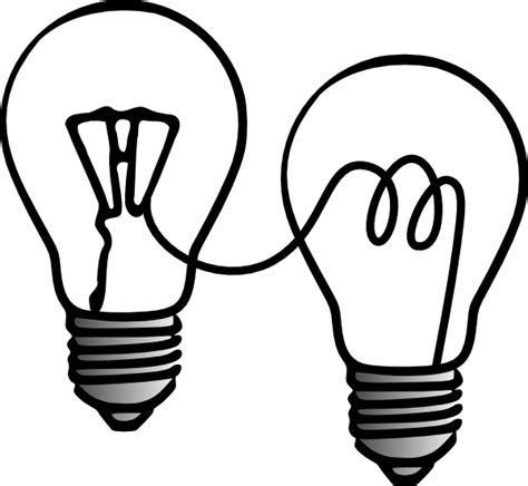 A clipart image featuring two light bulbs with a hand inside one of ... 