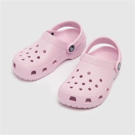 Kids Girls Junior Pale Pink Crocs Classic Clog Sandals Schuh
