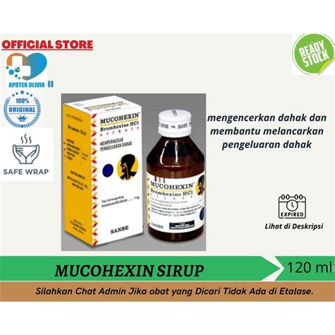 Jual MUCOHEXIN SIRUP 120ML OBAT BATUK BERDAHAK MELEGAKAN TENGGOROKAN