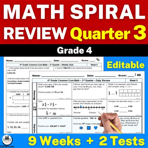 Th Grade Math Spiral Review Worksheets Q Expertuition