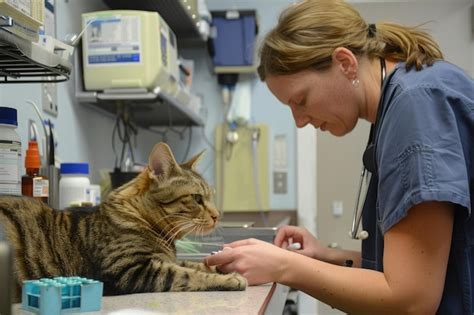 Premium Photo Vet Treating A Cat Giving Medicine To A Cat