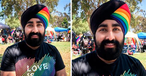 Celebrando el Orgullo científico festeja el mes del Orgullo Gay con turbante arcoíris Viral