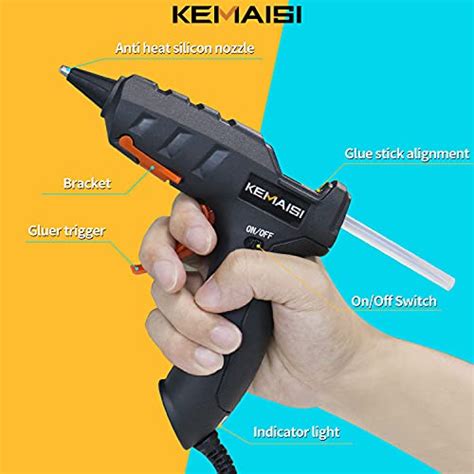 KEMAISI Hot Glue Gun Kit 60W High Temp Hot Glue Guns With 25pcs Premium Clear Hot Glue Sticks