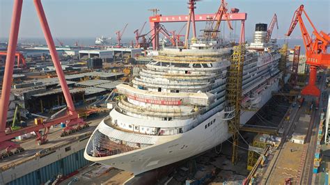 Live China S First Domestic Large Cruise Ship Prepares To Undock Cgtn