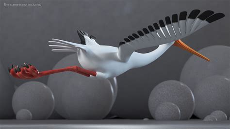 Flying Pose Cartoon Stork 3d Model 39 3ds Blend C4d Fbx Max Ma