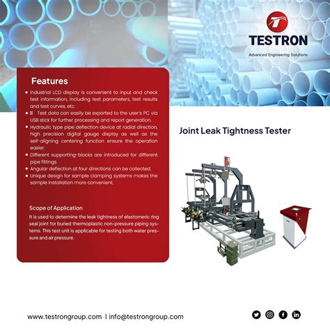 TT-JLTT Joint Leak Tightness Tester | TESTRON