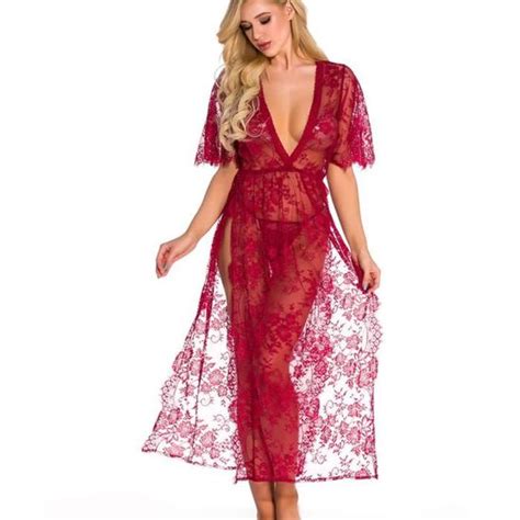 Femmes Dentelle Sexy Lingerie Longue Section Robe De Nuit Sous V Tements Rotiques Zuihao