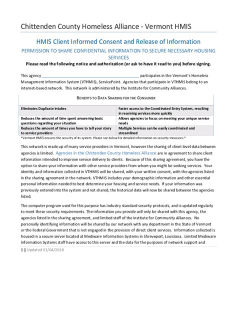 Fillable Online Hmis Privacy Notice And Client Consent Form Fax Email