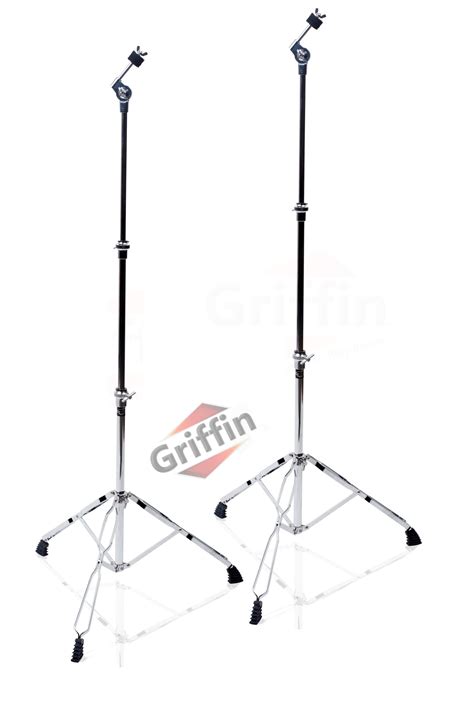 Straight Cymbal Stand 2 Pack By Griffin Double Braced Legs Slip