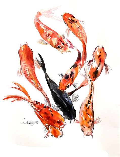 9 Koi Fish Painting By Suren Nersisyan Fish Painting Koi Fish Painting