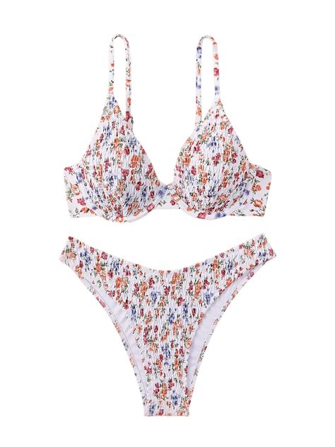 MakeMeChic Womens Piece Bathing Suit Underwire High Cut Bikini Set Swimsuit MAKEMECHIC