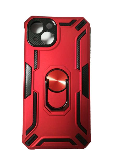 Противоударный чехол пластмасса красный для Apple IPhone 13 c доп ...