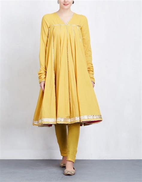 Mustard Color Cotton Kurta Set Nirbani