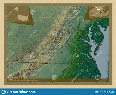 Virginia United States Of America Physical Major Cities Stock