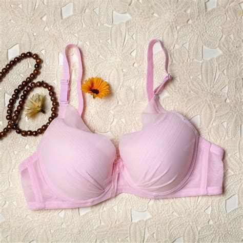 Premium Photo Stylish Comfortable Light Pink Bra