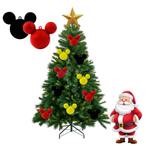 Arvore De Natal Mickey E Minnie - 50 Enfeites P/ Árvore de Natal Mickey Minnie Decoração Natalina ...