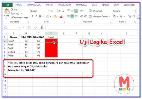 Contoh Rumus Excel Praktis Fungsi Logika And Riset