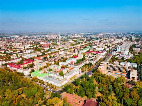 Premium Photo | Nalchik city aerial panoramic view russia