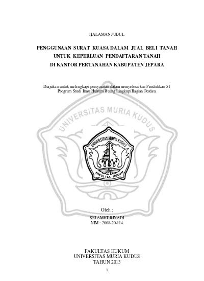 Detail Surat Kuasa Jual Beli Koleksi Nomer 39