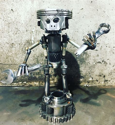 Business Cartoons Welding Art Pistons Metal Art Lamps Scrap