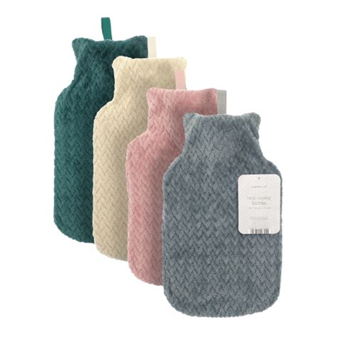 Hot Water Bottles With Plush Jacquard Lattice Cover Wholesale Hot Water Bottle Wholesale